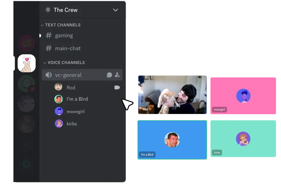 Discord 语音和文字频道界面
